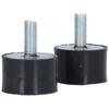 2 stk Vibrasjonsdempende Feste Gummiisolator for Luftkompressor Dieselmotor VD M10 25mm