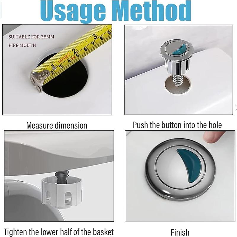 Toilet Flush Button Round Head Dual Flush Toilet Push Button Toilet Tank Button Water Tank Accessories Replacement Toilet Button