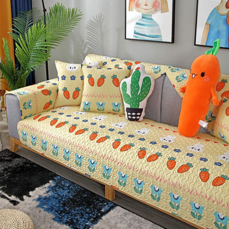 

Подушка для дивана из чистого хлопка, универсальная для всех сезонов, хлопковая ткань, нескользящая ткань для чехла на подушку сиденья, простой современный чехол-полотенце для дивана, подушка для сиденья 70*70cm