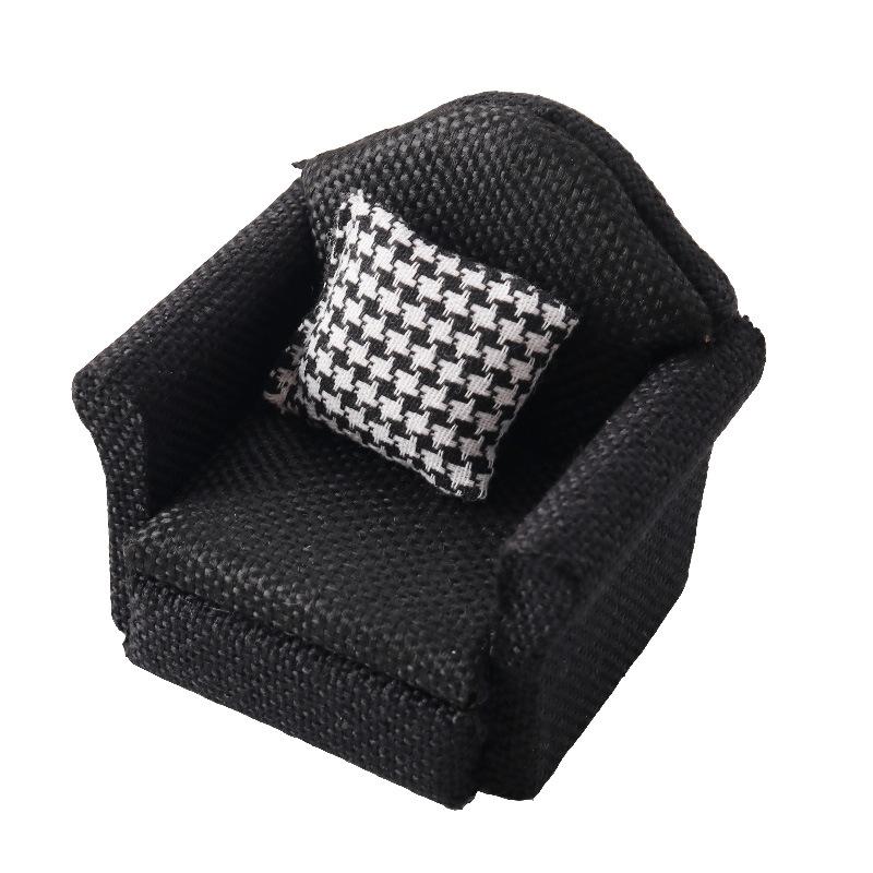 1/12 Dollhouse Mini Flax Sofa Throw Pillow Model Dollhouse Furniture Decoration Dolls House Home Scene Decor Accessories