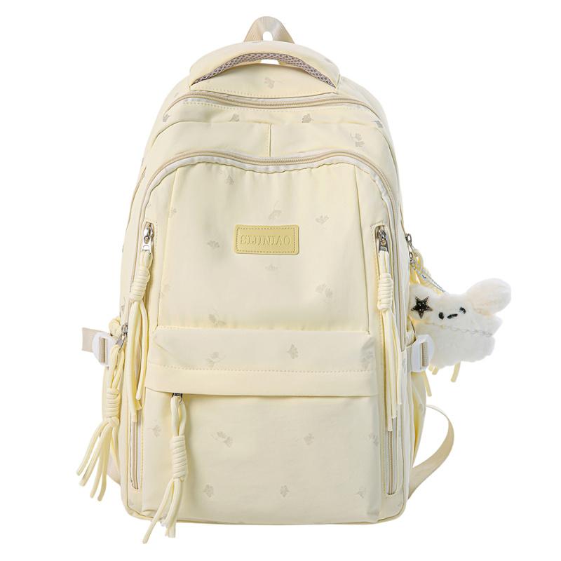 

Cute Nylon Backpack for Women & Teens – Lightweight School Bag with Star Print and Decorative Tassels, Perfect for Daily Use