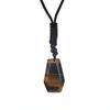 Natural Amethyst Agate Hexahedron Pendant Necklace Rough Stone Gemstone Necklace N615