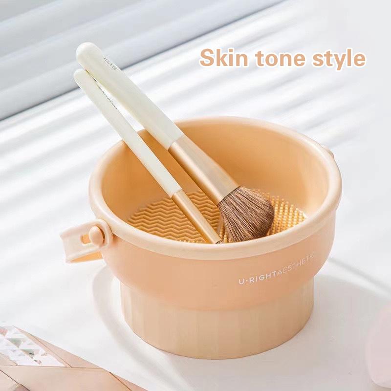 Makeup Brush Cleaning Bowl Beauty Egg Cleaning Tool Storage Set Brush Powder Puff Dry Cleaning Silicone Drying Shelf