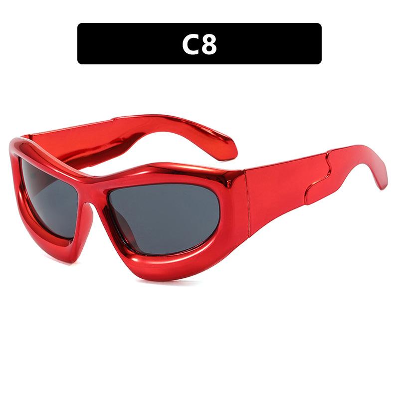 

Y2K Персонализированные солнцезащитные очки Bubble Oversized Hip Hop Concave Sunglasses Trendy Sunglasses as shown