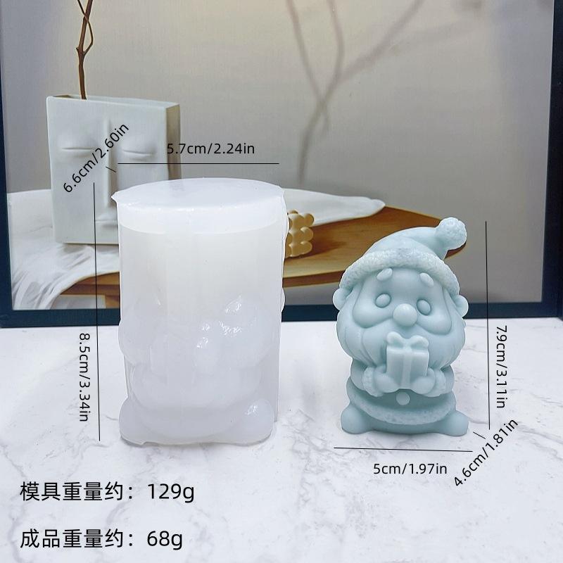 Santa Claus Silicone Candle Mold DIY Christmas Handmade Aromatherapy Candle Plaster Crafts Resin Cast Mold Christmas Gift