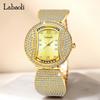 Ladies Fashion Full Diamond Quartz Watch Special Shaped Dial Belt Jewelry Buckle Student Leisure Watch Female Explosion