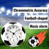 1pc Soccer-Themed Alarm Clock with Vibrant Soccer Ball Design - Sporty White ABS Plastic, Battery-Powered, Alarm & Music Ringtones