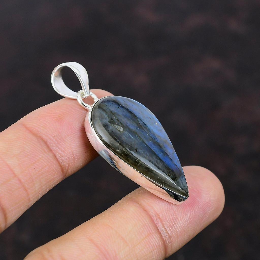 Labradorite Pendant Gemstone Pendant Handmade Pendant 925 Sterling Silver Pendant Labradorite Jewelry Latest Design Pendant Anniversary Gift