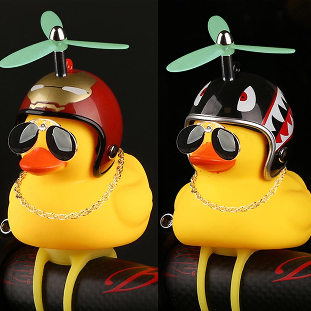 Luminous Airscrew Helmet Standing Duck Broken Wind Small Yellow Duck Motorbike Bicycle Cycling Light Moto Motorcycle Accessories