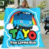 1pz Coperta il piccolo autobus Tayo Design Stampato, Coperta Leggera per Divano, Letto - Morbida e Calda, Regalo per Tutte le Stagioni come Natale, Halloween