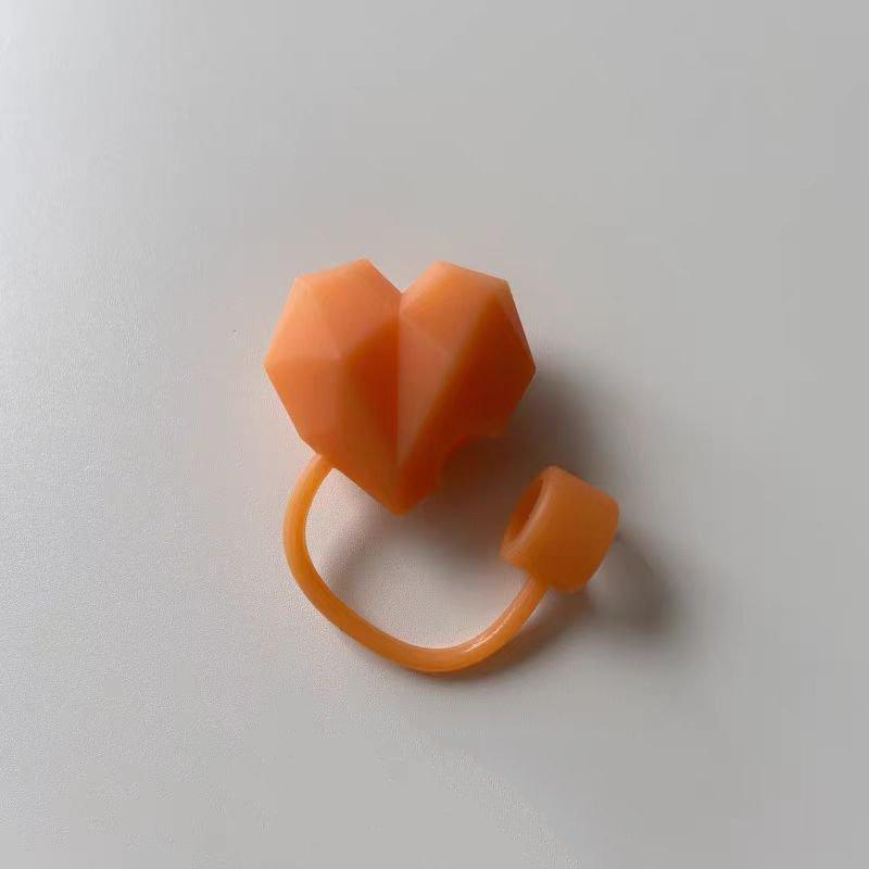 Mushroom-shaped Heart, Angular Design, Toy Pen Cap, Dust-proof Cover, Personalized Beverage Straw Cover, Dust-proof Cap