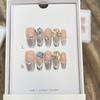 10Pcs Handmade French Gradient Cat Eye Press On Nails With 3D Butterfly Diamond Flowers Long Coffin Almond Shape