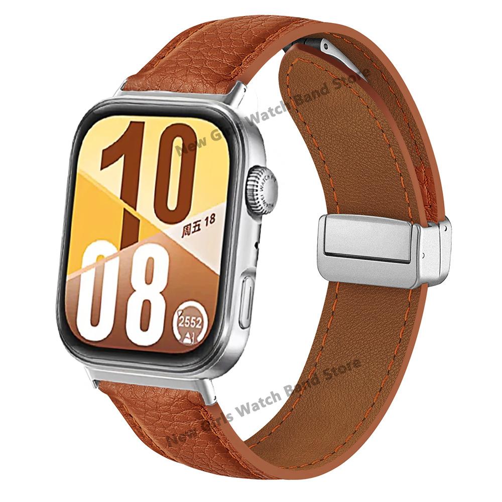 Skórzany Pasek do Huawe Watch Fit 4 Pro Bransoleta Correa Magnetyczne Zapięcie Opaska na Nadgarstek do Huawe Fit4 Fit3 Akcesoria Wymienny Pasek