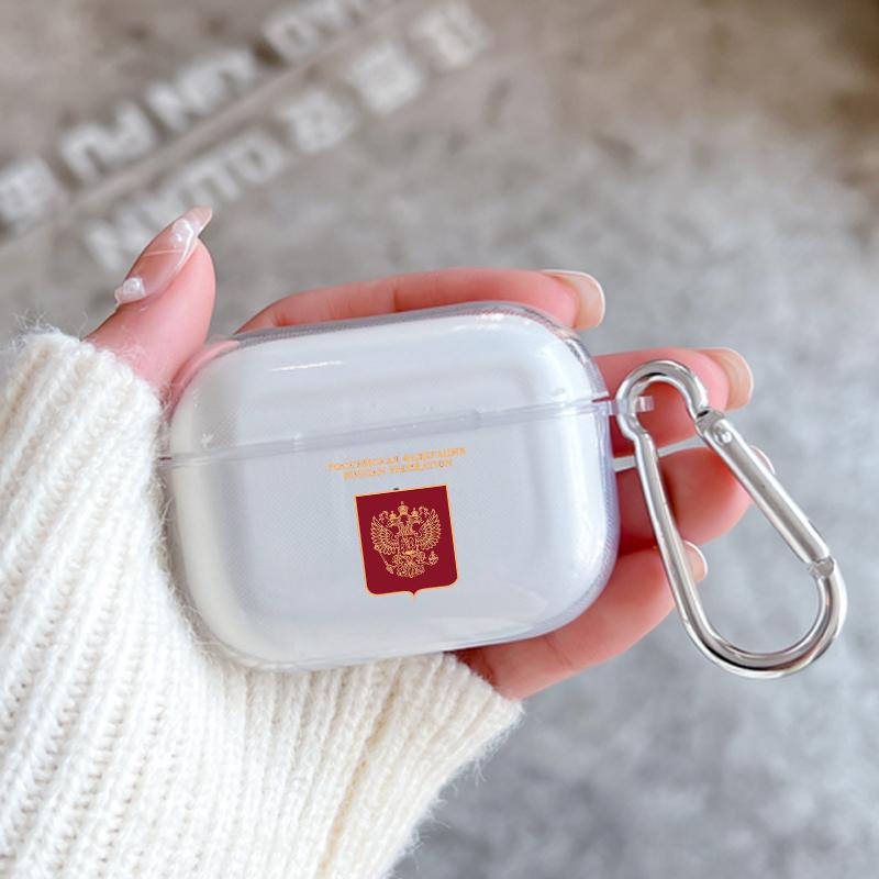 

Algeria Russia Passport With Hook For Airpod Pro 3 Pro2 Clear Cover Accessorie Soft Case for Apple Airpods 2 1 Earphone Cases Airpods 1 2