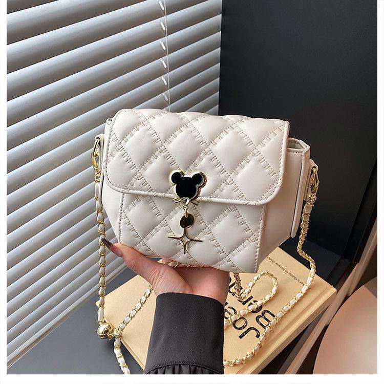 

Women s Diamond Pattern Crossbody: 2025 Spring/Autumn Underarm Chain Shoulder Bag Handbag белый