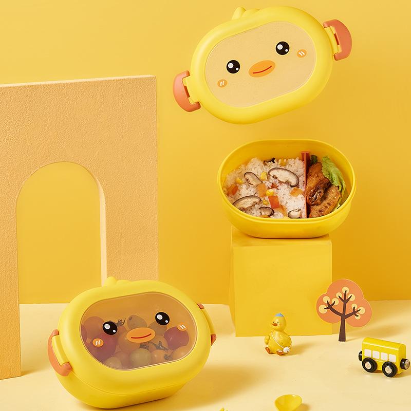 Portable Plastic Children Lunch Box Bento Box Container for Primary Student/Office Worker