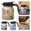 1000ml Floral Pattern Teapot Stainless Steel Insulated Tea Pot Built-in Infuser Tea Separation Water Bottle for Hot Drinks