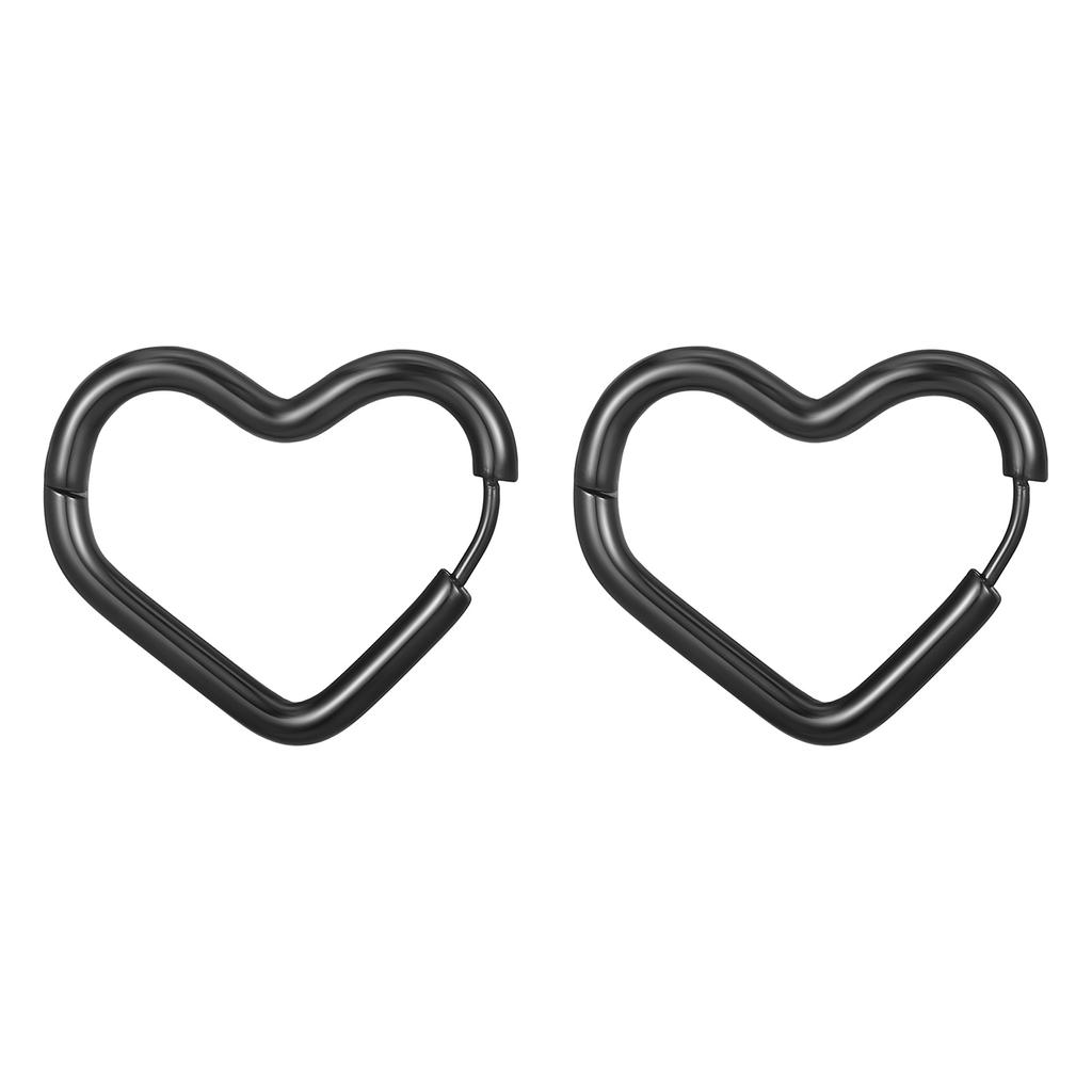 Heart Stainless Steel Ear Buckles Trendy Simple Titanium Steel Earrings Unisex Earrings