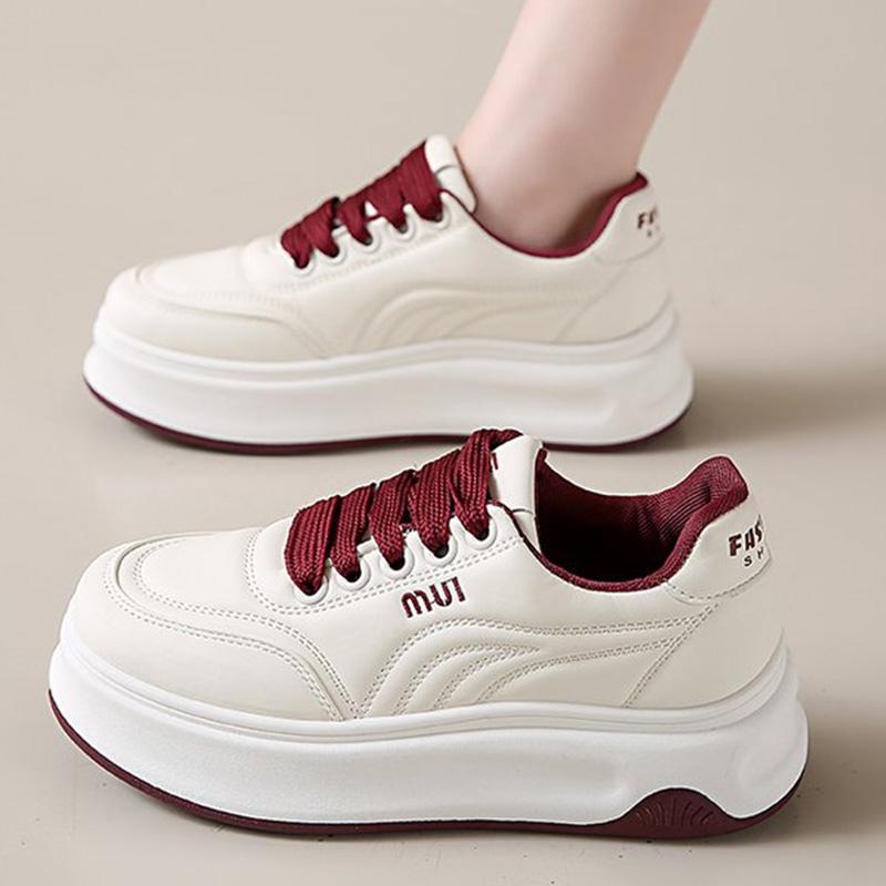 Fashion Letter Embroidery Sports Shoes Women Spring Autumn Mix Color Lace Up Sneakers Woman Soft Sole Platform Vulcanize Shoes Mujer