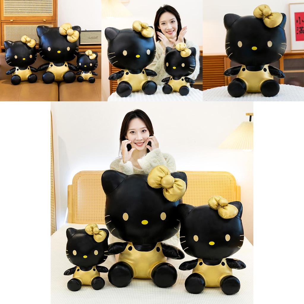 Leather Kt Cat Plush Toy Soft Stuffed Animal Gift For Girls And Couples