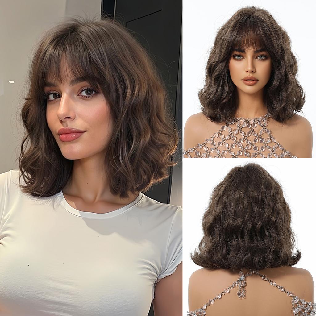 Wig Female Cute Wind Blonde Bobo Head Short Curly Hair Matte High Temperature Silk Full Head