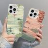 Anime Sky Landscape Art Painting Laser Phone Case For iPhone 12 13 Mini Pro Max 11 14 16 15 Pro Max Plus Shockproof Cover Fundas