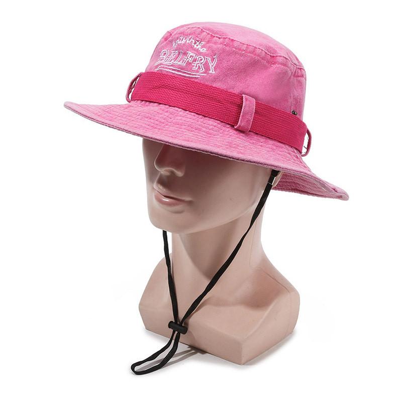 Outdoor Wide Brim Cotton Hat With Windproof Rope For Men And Women Summer Sun Protection