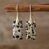 Luxury high quality new fashion light luxury rectangular tiger eye natural stone earrings earrings European and American popular jewelry