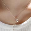 925 Silver Mini Double Cylinder Ring Necklace