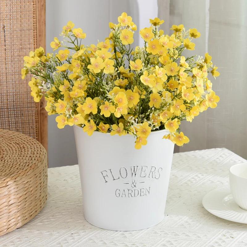 Rustic Flasket Set Artificial Flowers Dried Flowers Living Room Desktop Floral Art Decorations Small Floral Pattern Tia...