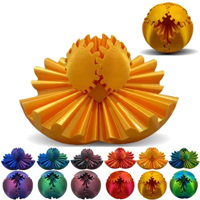 1PC 3D stampato Gear Ball Spin Ball o cubo Fidget Toy, Gear Ball Pop Fidget Toy, Gear Toy per stress e ansia rilassante, Gear Sphere