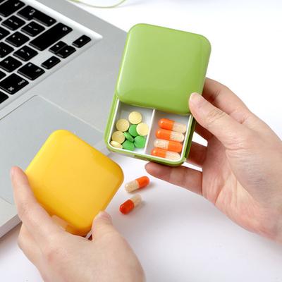 Pill Box 2 Grids Waterproof ABS Push-pull Style Storage Organizer Household Supplies