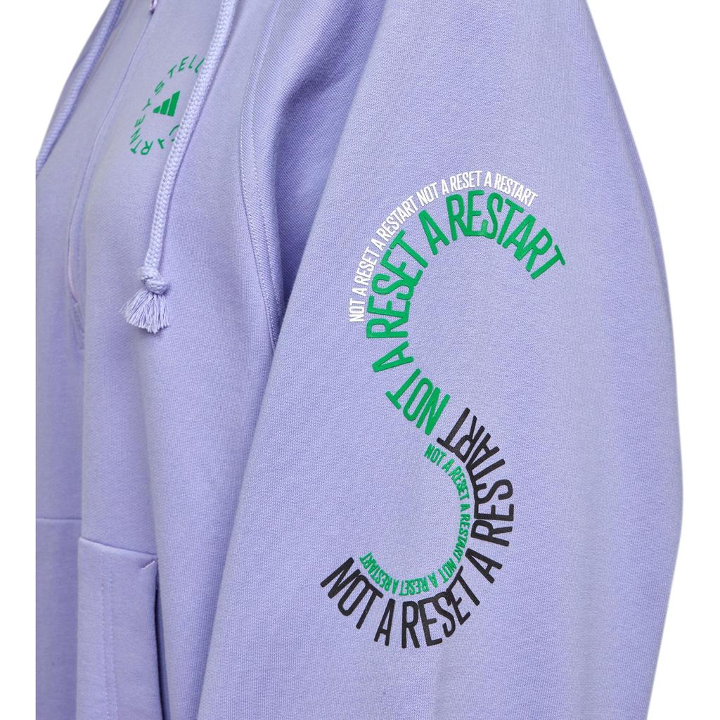 adidas FW22 Logo Solid Color Hoodie With Drawstring And Zipper Women Tops Purple IB5900