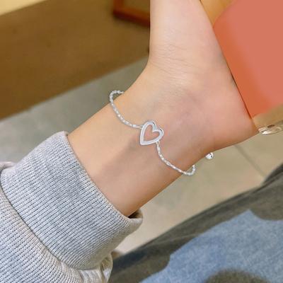 1 Paar Armband Herzdekor Verstellbare Länge Paararmband Kleiner Herzanhänger