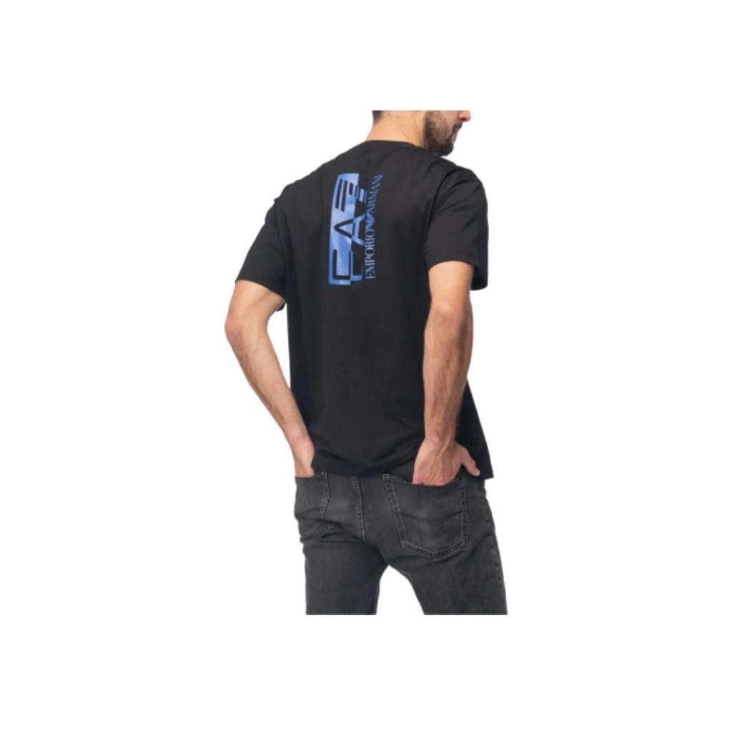 Emporio Armani EA7 Round Neck Letter Print Pullover Short Sleeve T-Shirt Men Tops Black 6RPT01PJNVZ1200