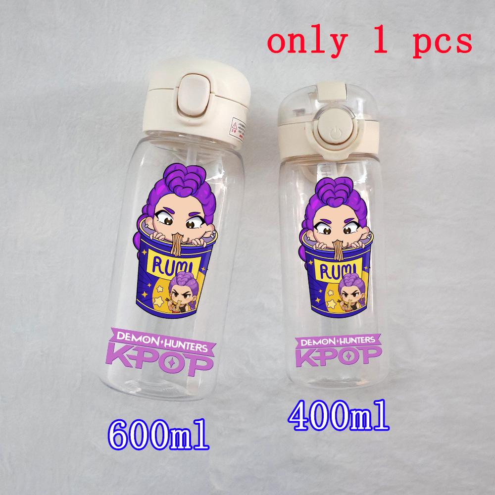 400ML-600ML Animated Movie K-Pop: Demon Hunters HUNTR/X Plastic Large Capacity Water Cup Bottle Gourde Drinking Bottle Gifts