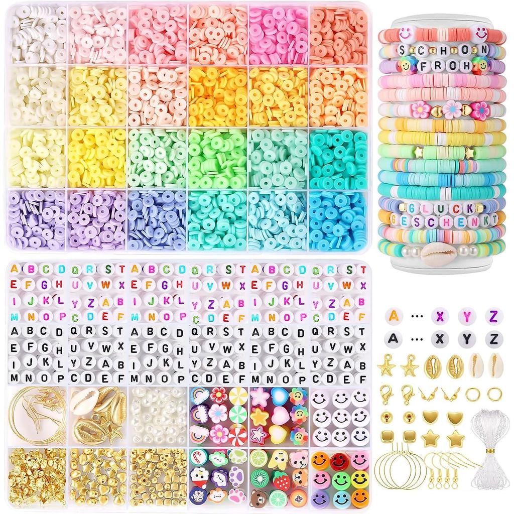 Clay Bead Soft Pottery Sheet Bead Set, Friendship Bracelet Diy Jewelry Accessories, Handmade Jewelry Production Material Package