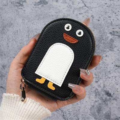 Creative MengMeng Penguin Degaussing Card Package Women's Zipper Multi-card Bank Card Holder Driver's License Compact Card Holde