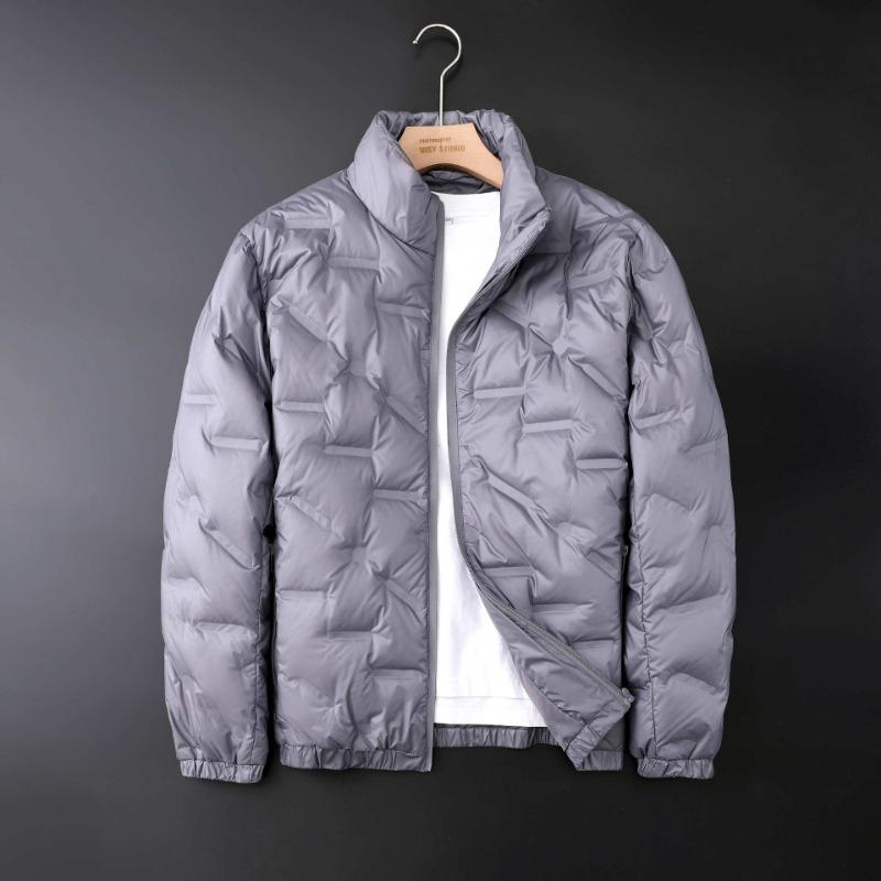 Men's 90-down white duck down jacket pressed glue men's stand-up collar winter jacket plus size