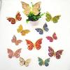 12 Pcs 2 Layer Wings 3D Butterfly Wall Decals Removable Glitter Hollow Butterfly Wall Sticker DIY Room Mural Art