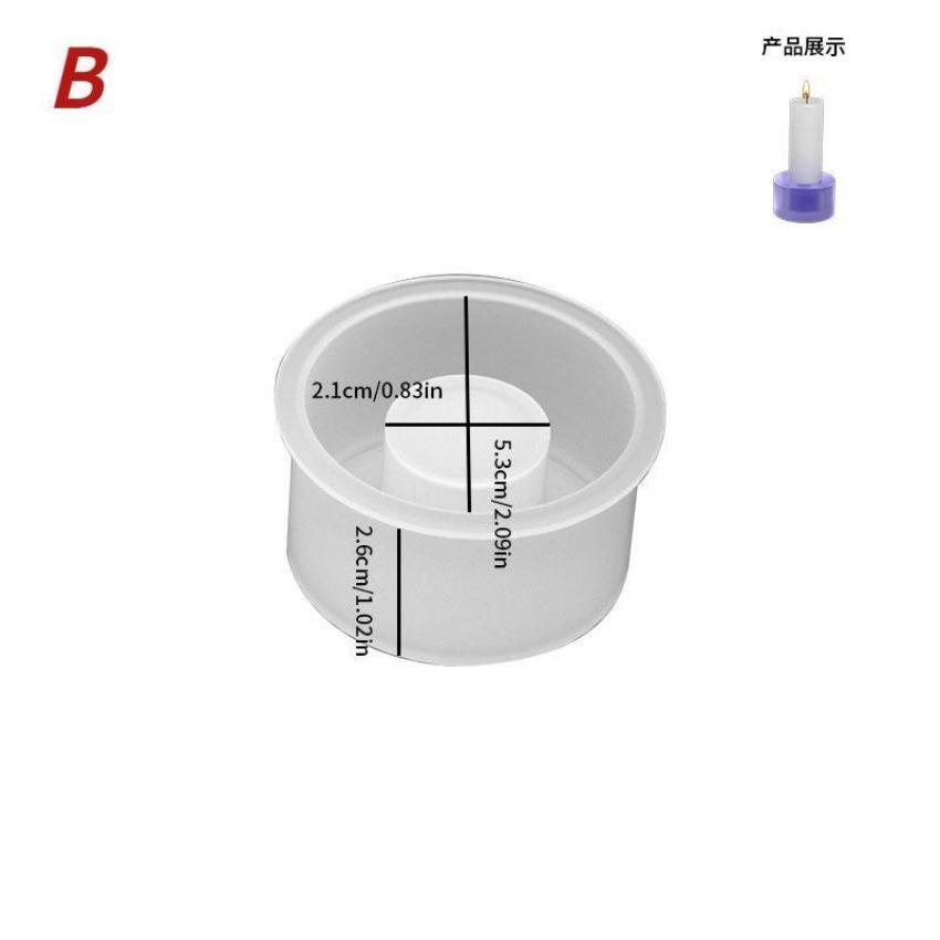Candle Holder Silicone Mold 3D Heart/Star/Round Candlestick Holder Casting Mould Concrete Resin Molds Rod Taper Candle Holder