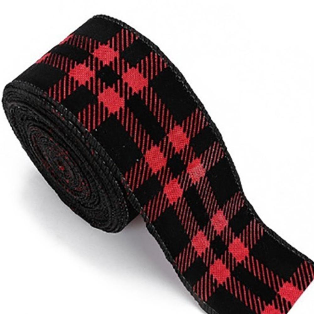 2m Christmas Ribbon DIY Lmitation Linen Fabric Swirl Ribbon Christmas Tree Ribbon Plaid Bow Snowflake Burlap Ribbon