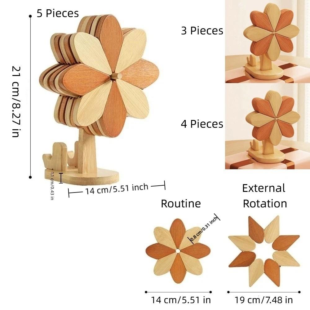 Decorative Wood Trivets Thicken Pot Holders Eco-Friendly Pot Holder Dining Table