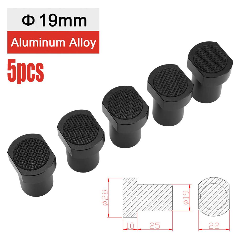 Aluminum Alloy Workbench Tenon Stopper Woodworking Table Limit Block with Anti-skid Gasket Used for 19/20mm Hole Desktop Clip