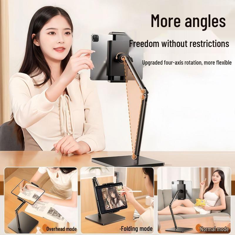 Adjustable Multifunctional Stand for Mobile, Tablet, and Desktop - Ideal for Overhead Shots, Live Video, and Selfies