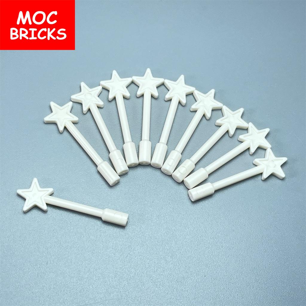 10pcs/lot MOC Bricks Utensil Star Magic Wand 6124 Stick Building Blocks Part Toys For Kids Compatible Major Brands