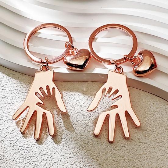 Hand Shaped Keychain Pendant Big Hands Holding Small Hands Design Keychain Parent-child Key Chain for Keys Bags Compact Gift