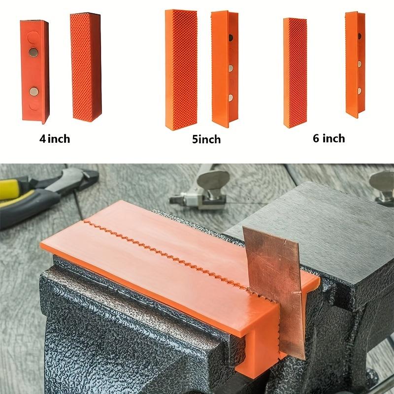 [Magnetic Protector Pads for Vise] Orange Magnetic Clamp Grips Protector Pads - Anti-Slip Clamp Protector for Vise, Metalworking, Woodworking