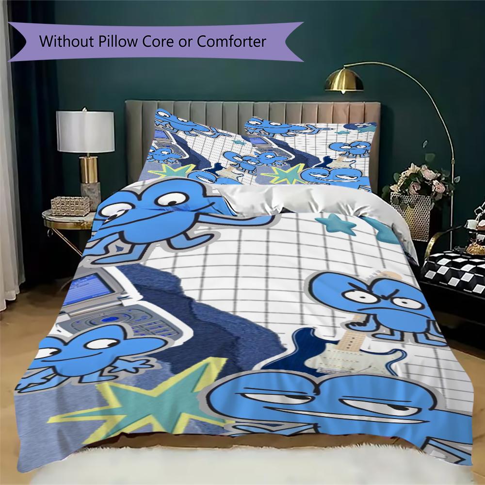 BFDI Pattern Bedding,Quilt Set Quilt Cover Pillowcase Home Birthday Gift(1 * Duvet Cover + 2 * Pillowcase, Without Core)_lx