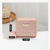 Small Fur Ball Bag, Double Layered Wallet, Diamond Grid, Ladies', Short, Hand-held, Coin Purse